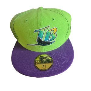 New Era Tampa Bay Rays 7 5/8" Flat Brim Hat Retro